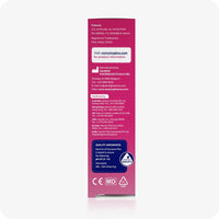 For Conceive Plus Duo Combo Fertility Lubricant Bundle, the image shows the side of the 75ml box, featuring manufacturer and distributor details, pH and osmolality specs, and certification icons—highlighting product quality and reliability for TTC couples.